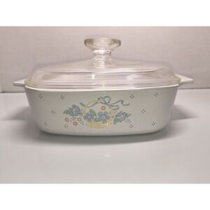 Corning Ware Country Cornflower UV Glow Pyrex Corelle 1 Qt Square Casserole Dish
